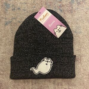 NWT Pusheen Box Exclusive Halloween Boosheen black shimmery beanie